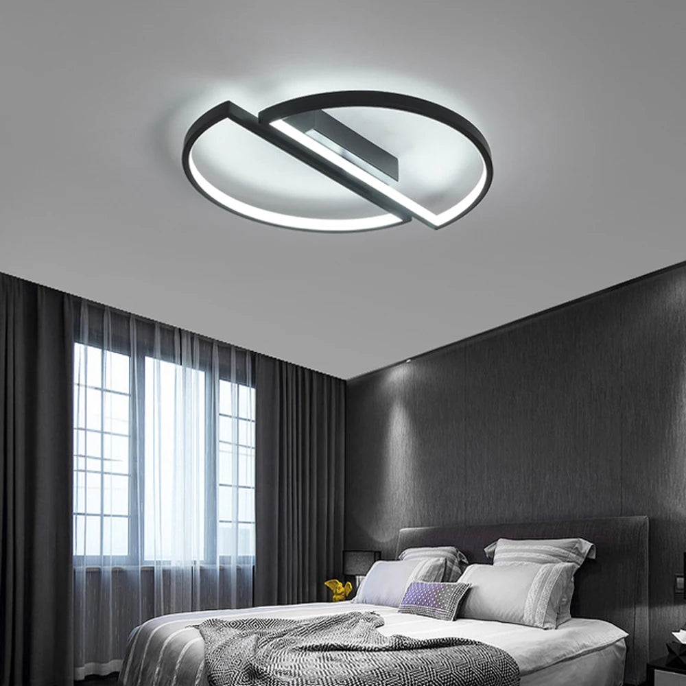 plafonnier moderne demi-cercle à leds pour décoration nordique - vue 5 sur 9