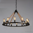 Vintage industrial hemp rope pendant light