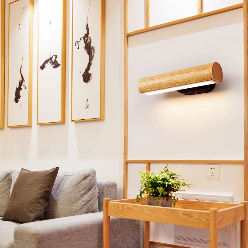 applique murale nordique en bois pour éclairage intérieur - vue 3 sur 8