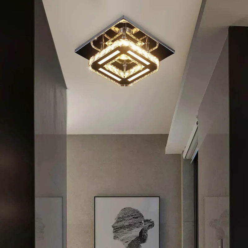 Plafonnier LED décoratives en cristal maison cuisine chambre salon moderne salle à manger Hallw