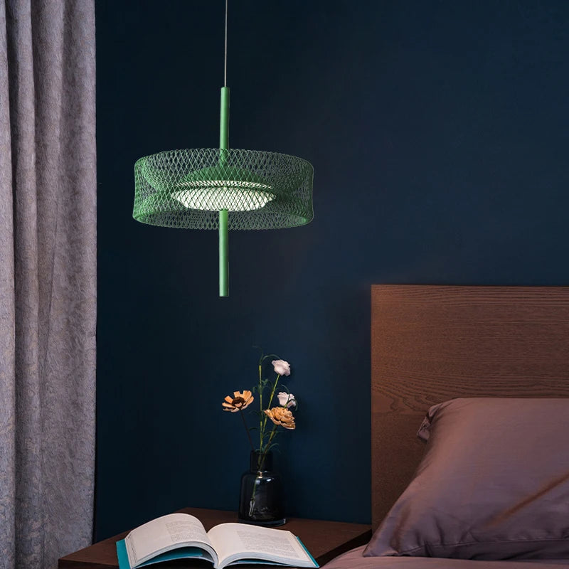 Suspension en filet design nordique déco fer led cage intérieure