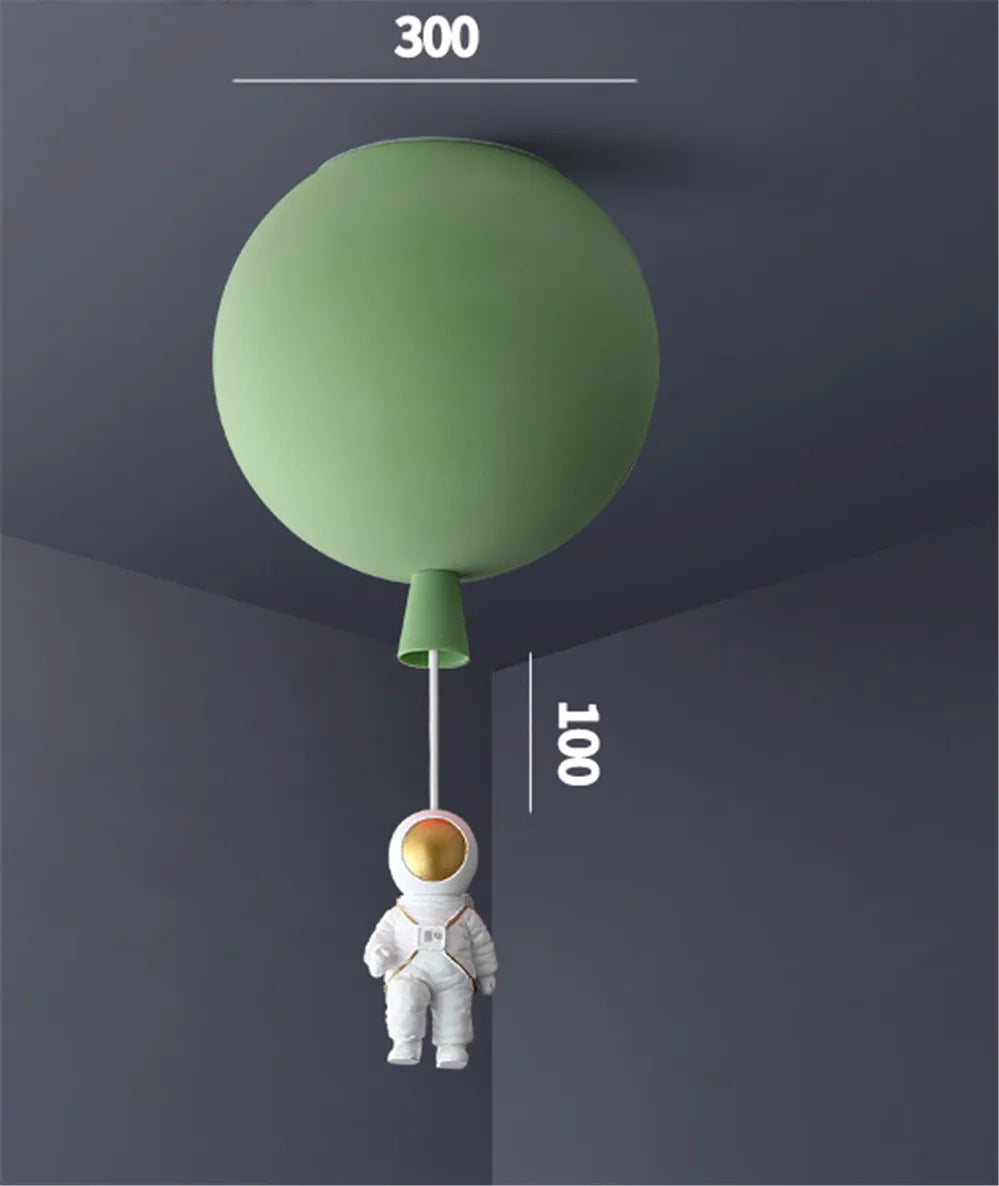 plafonnier led nordique avec astronaute et ballons pour enfants - vue 8 sur 28