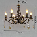 lustre en cristal vintage en fer forgé pour un éclairage rétro
