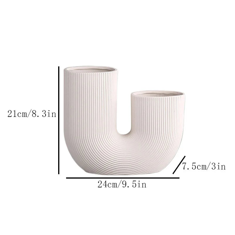 Nordic Ceramic Vase for Home Decoration, Simple Flower Pot, Living Room, Interior, Office, Desktop, Table Decor, Accessories - vue 8 sur 9