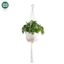 panier suspendu en macramé pour plantes artisanales décoration intérieure
