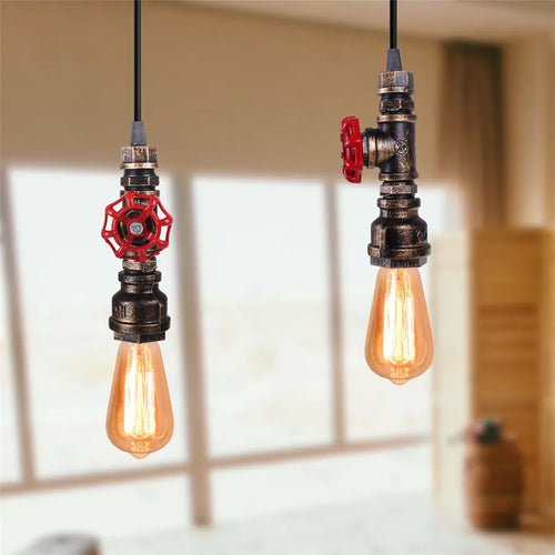 Suspension Loft Steampunk Vintage tuyau d'eau en métal - vue 5 sur 11
