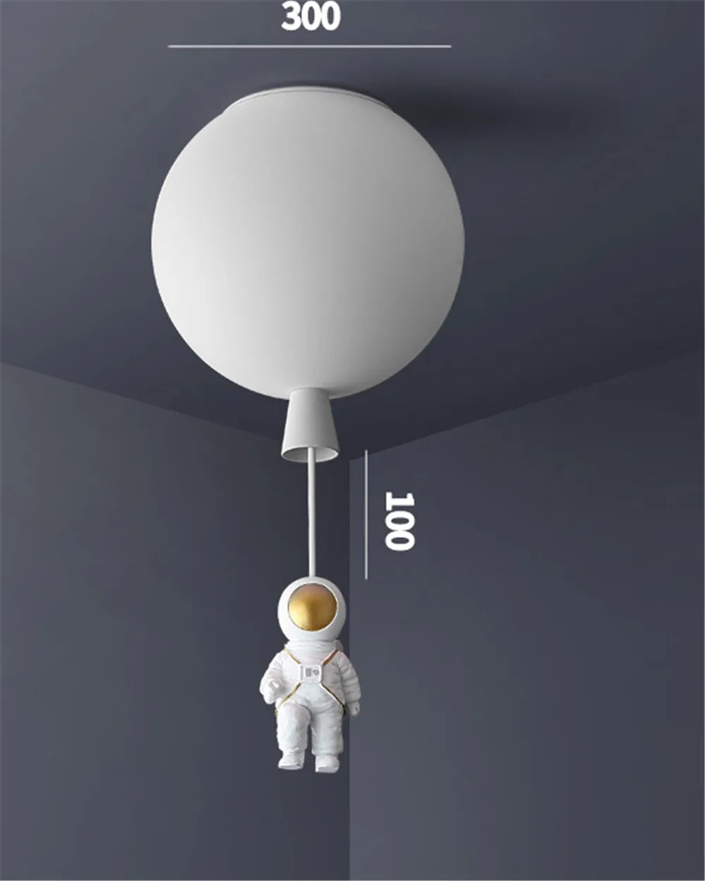plafonnier led nordique avec astronaute et ballons pour enfants - vue 26 sur 28