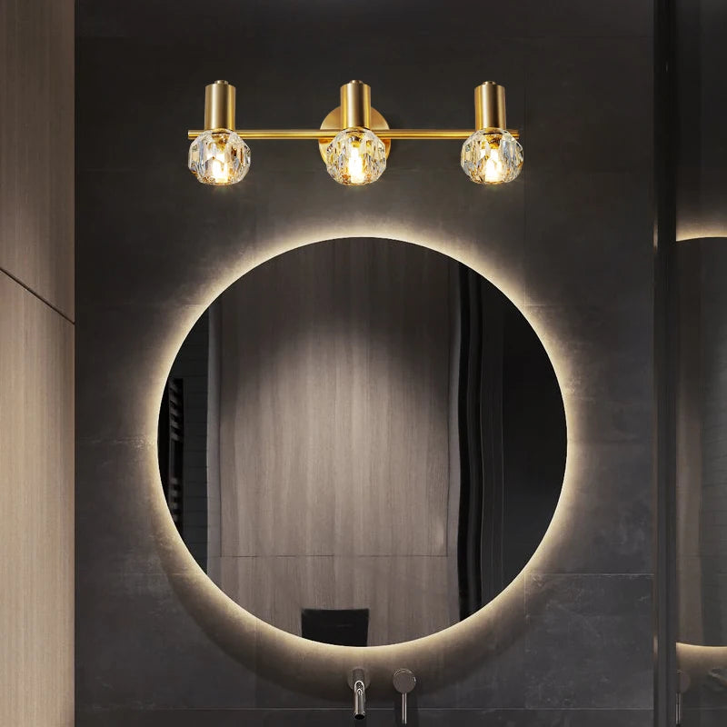 lampe frontale à led en cristal design moderne pour salle de bain - vue 6 sur 8