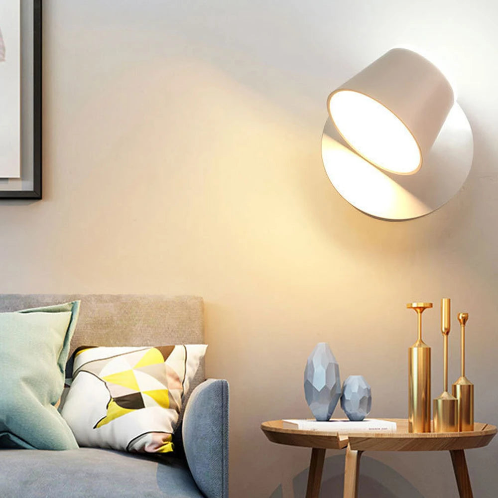 Nordique moderne intérieur applique murale LED lumière 360 ° réglable applique murale allée applique maison salon hôtel chambre éclairage décor - vue 6 sur 8