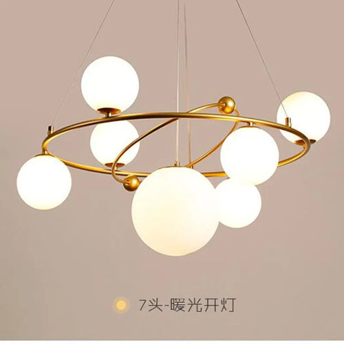 suspension LED nordique lustre en verre décoratif pour intérieur - vue 3 sur 10