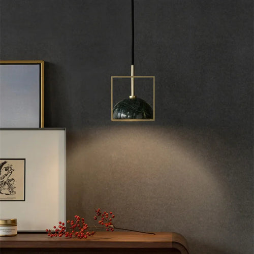 Modern natural stone chandelier for minimalist decor - vue 5 sur 9