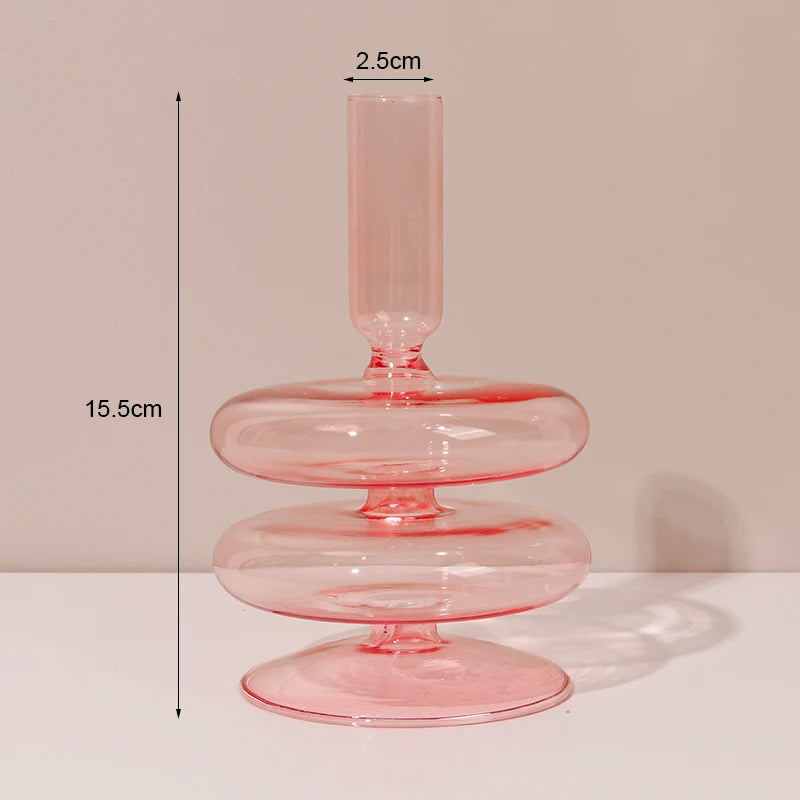 bougeoirs en verre rétro classiques pour décoration de mariage et intérieure - vue 14 sur 17