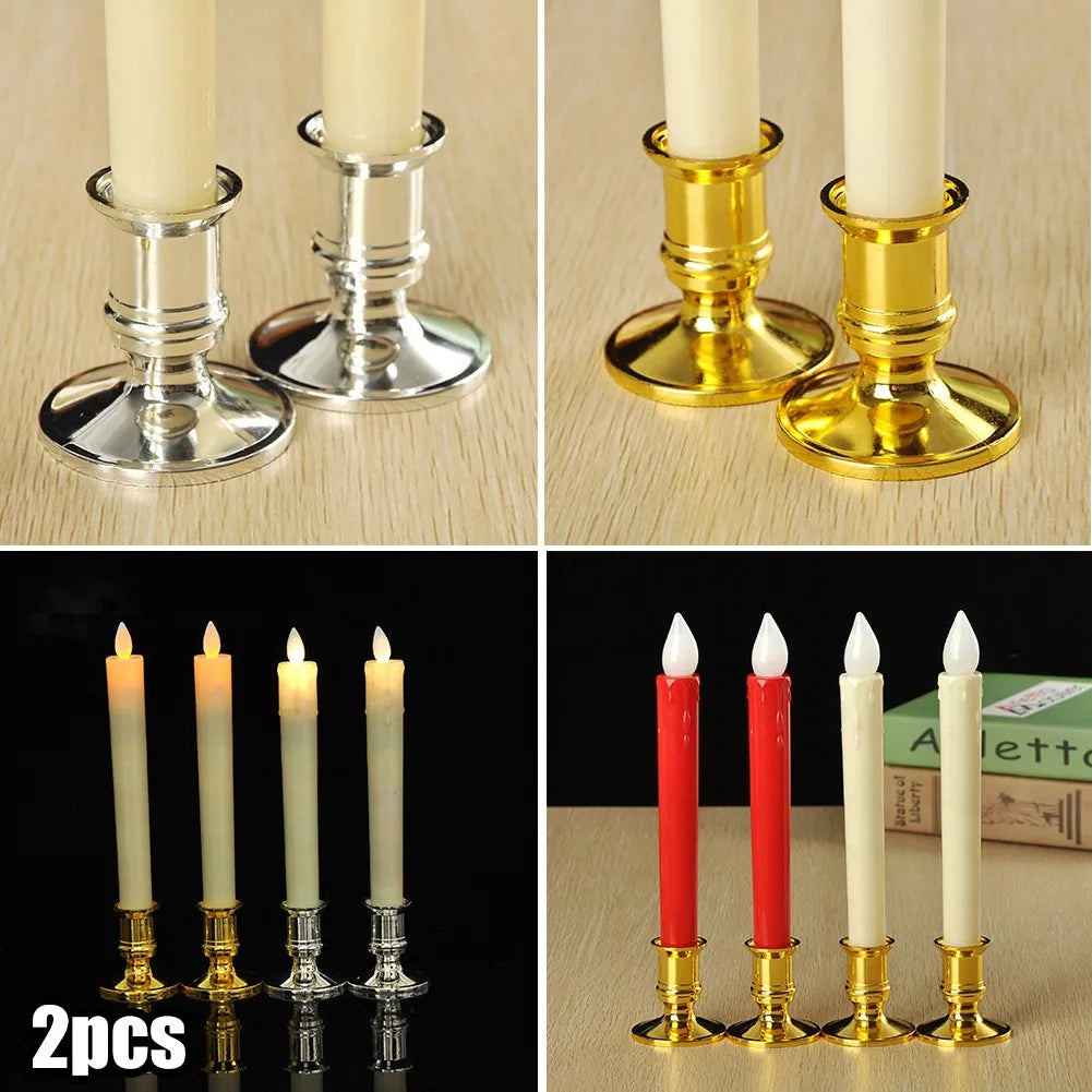lot de 2 bougeoirs traditionnels pour mariage et dîner - vue 5 sur 7