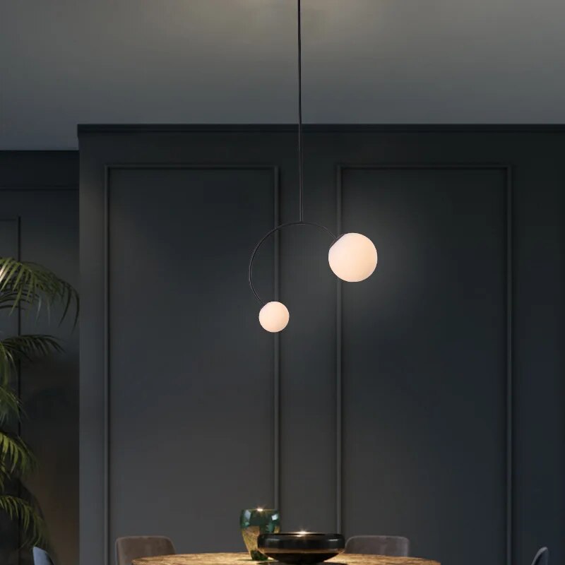lustre c forme décoration éclairage led - vue 5 sur 7
