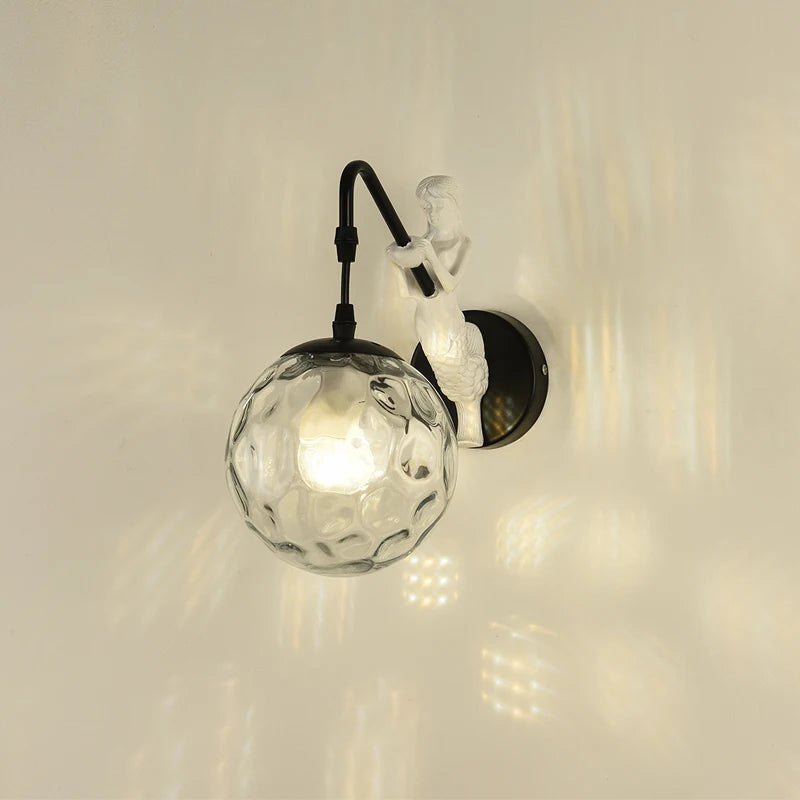 applique murale style européen rétro boules de verre créative bronze doré - vue 7 sur 10