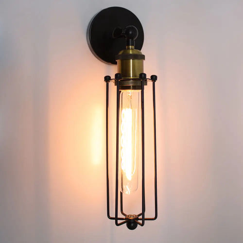 Vintage industriel applique murale LED lumière rétro Loft appliques E27 fer abat-jour Cage garde applique lumières intérieures éclairage Wandlamp