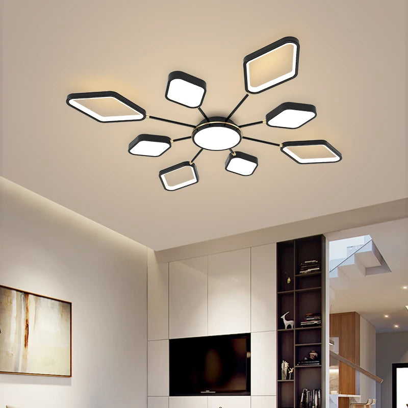 lustre led moderne avec télécommande pour intérieur élégant - vue 3 sur 9