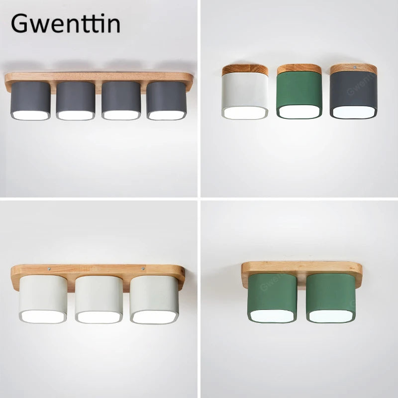 plafonnier moderne en bois et fer design nordique pour intérieur décoratif - vue 3 sur 18