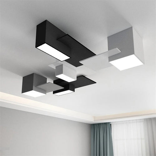 plafonnier nordique moderne simple boîte créative combinaison géométrique - vue 3 sur 11