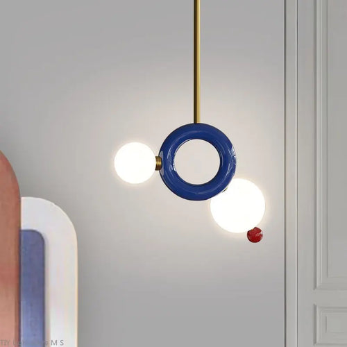 modern minimalist pendant light in gourd resin - vue 2 sur 9