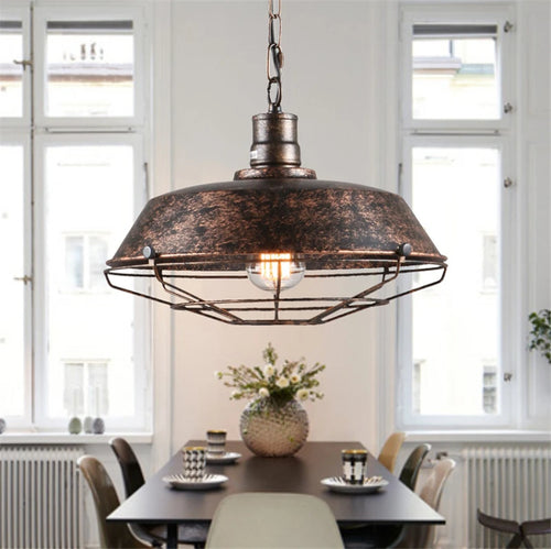 suspension en fer rétro style loft pour café et boutiques - vue 2 sur 8