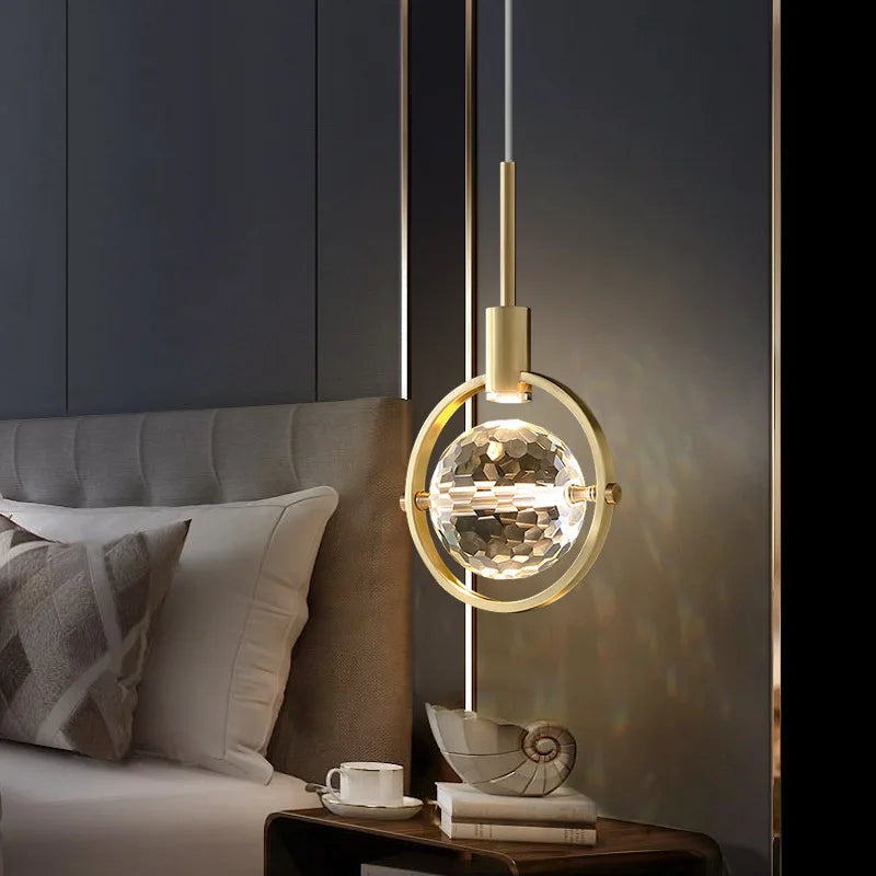 Suspension design dorée nordique à tête unique - vue 5 sur 10