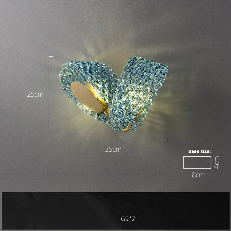 applique murale led en verre de cuivre artistique