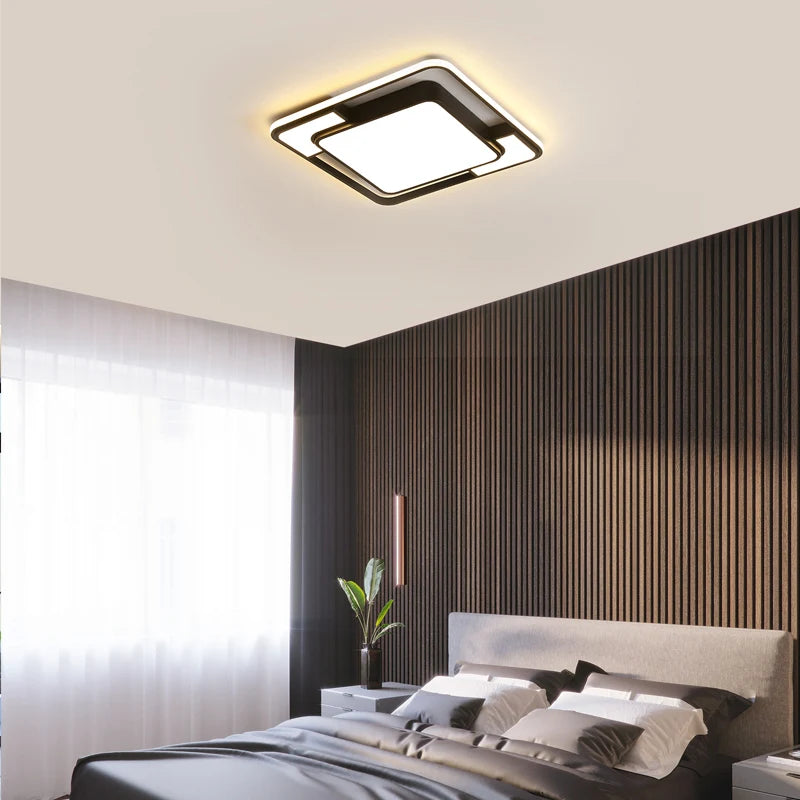 lustre led moderne avec télécommande en fer pour décoration - vue 5 sur 9