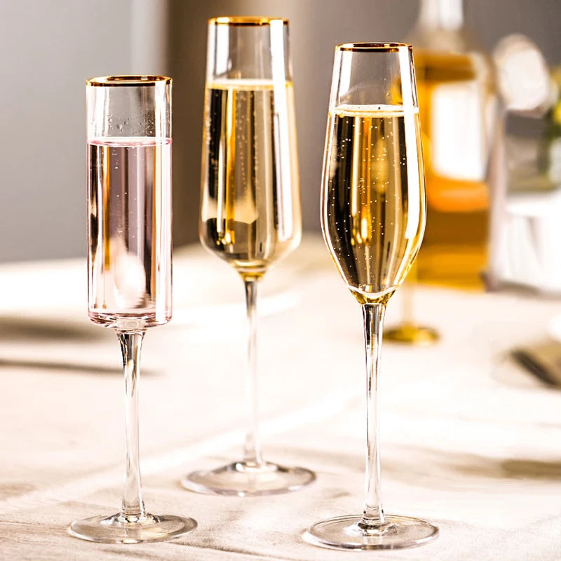 Flutes champagne design elegant verre souffle main - vue 2 sur 7