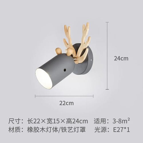 applique murale en bois de cerf design nordique pour intérieur enfant - vue 6 sur 9