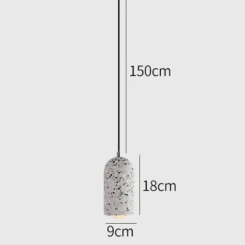 Suspension nordique ciment coloré et tâché LED - vue 8 sur 9