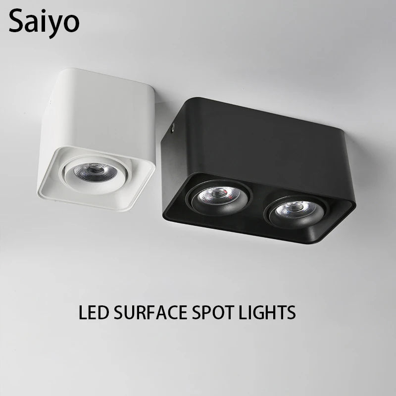 saiyo spot led carré surface réglable pour magasin de cuisine