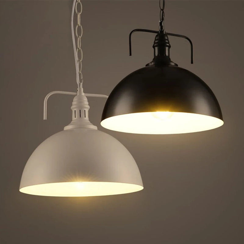 lampe suspension loft style industriel vintage avec abat-jour led