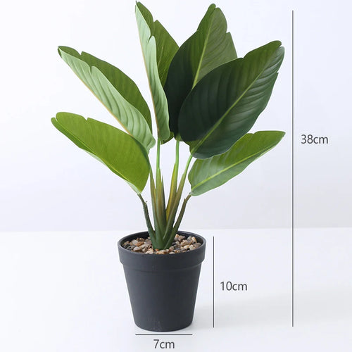 Artificial tropical banana plant in pot jungle realistic decor - vue 2 sur 8