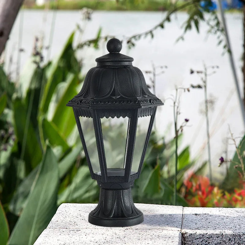 design italien colonne hexagonale lampe extérieure villa cour passerelle - vue 5 sur 7