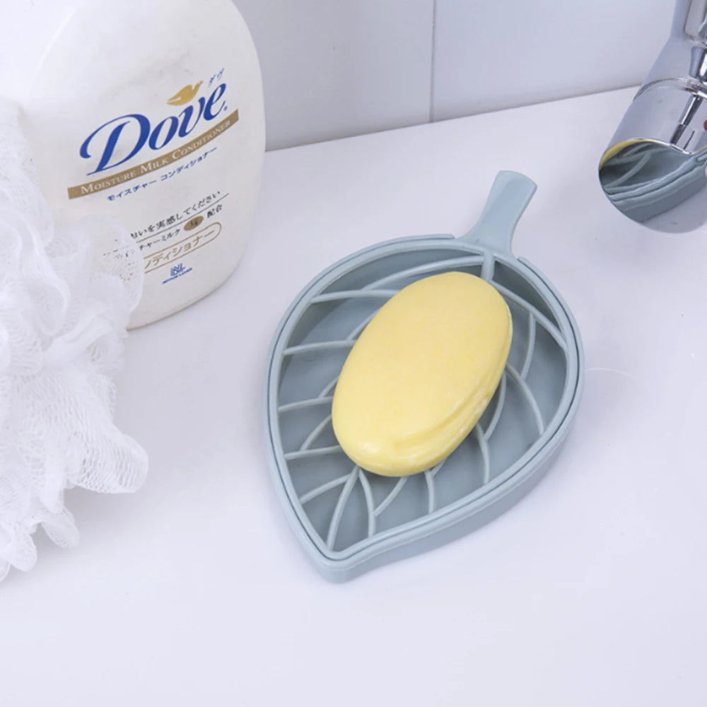 boîte à savon double couche en forme de feuille portable - vue 4 sur 8