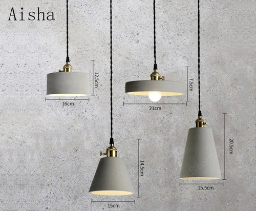suspension industrielle en ciment pour table et bar