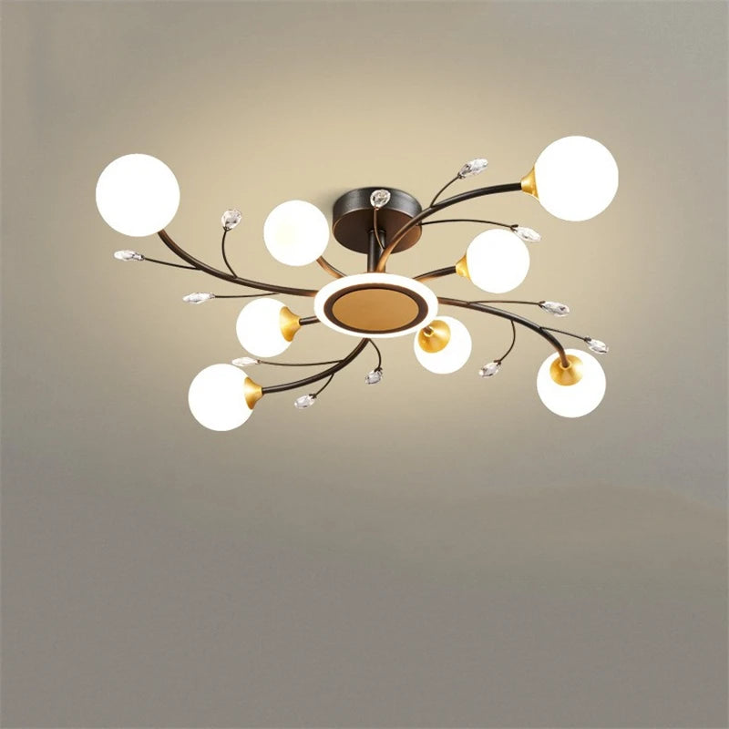 plafonnier en verre cristal moderne vintage créatif pour éclairage décoratif