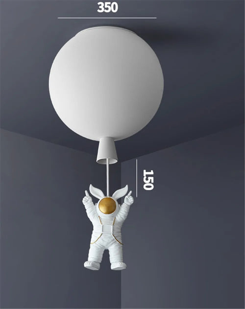 plafonnier led nordique avec astronaute et ballons pour enfants - vue 28 sur 28