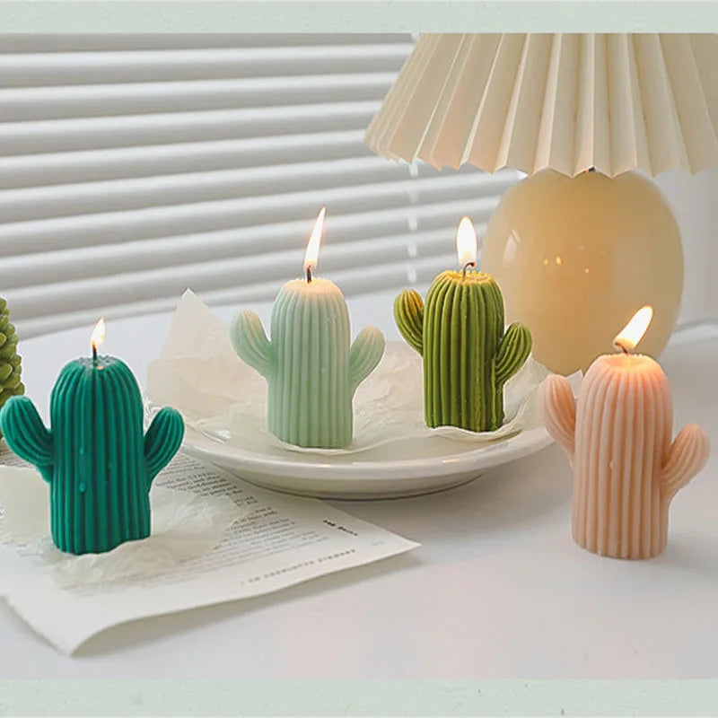bougies parfumées cactus faites à la main décoratives pour la maison - vue 2 sur 10