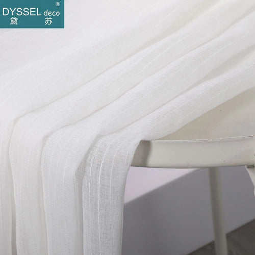 Voilage rayé style européen léger pour salon chambre - vue 5 sur 6
