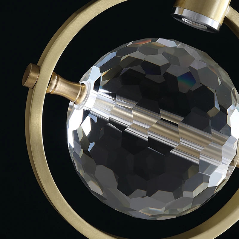 suspension LED en cristal design nordique luxueux - vue 5 sur 8