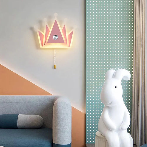 applique murale couronne dessin animé avec télécommande pour enfants filles - vue 2 sur 8