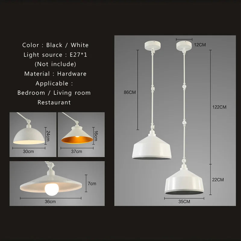 Modern minimalist wrought iron pendant light - vue 3 sur 27