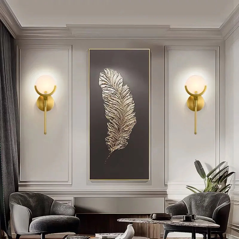applique murale en cuivre éclairage led créatif nordique moderne - vue 4 sur 8