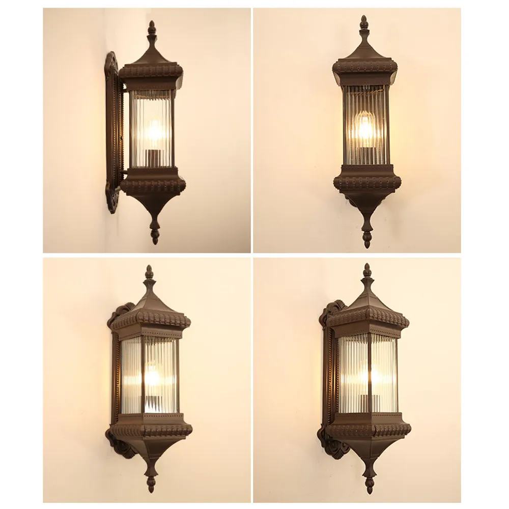 SANDIY Vintage applique extérieure rétro porche lampe Europe Villa applique étanche extérieur jardin cour Luminaire café E26/E27 - vue 6 sur 8