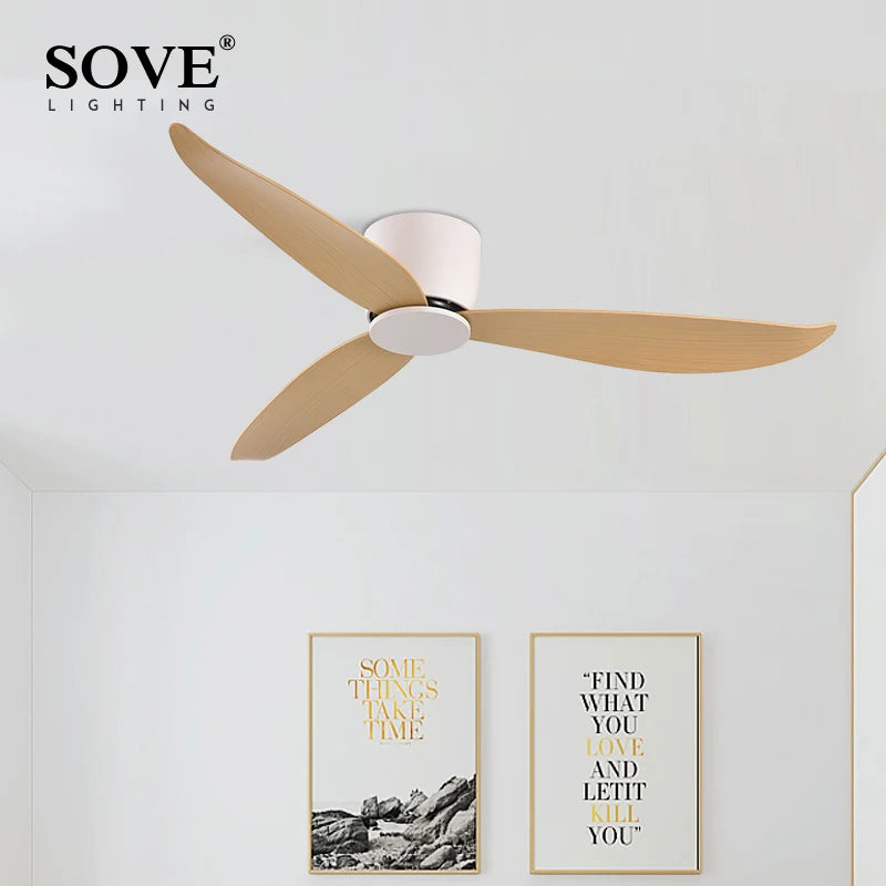 SOVE moderne noir blanc plancher bas moteur à courant continu 30W ventilateurs de plafond avec télécommande ventilateur de plafond Simple sans lumière ventilateur de maison 220V - vue 4 sur 14