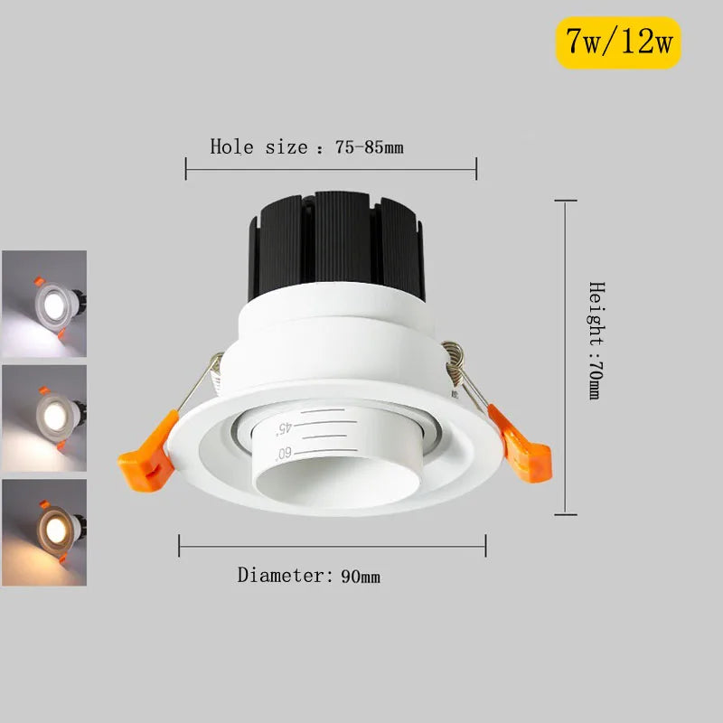 spots encastrés dimmables avec zoom intégré pour éclairage intérieur - vue 5 sur 4