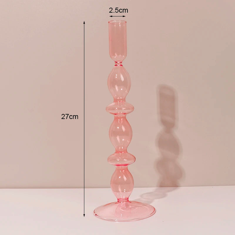 bougeoirs en verre rétro classiques pour décoration de mariage et intérieure - vue 11 sur 17