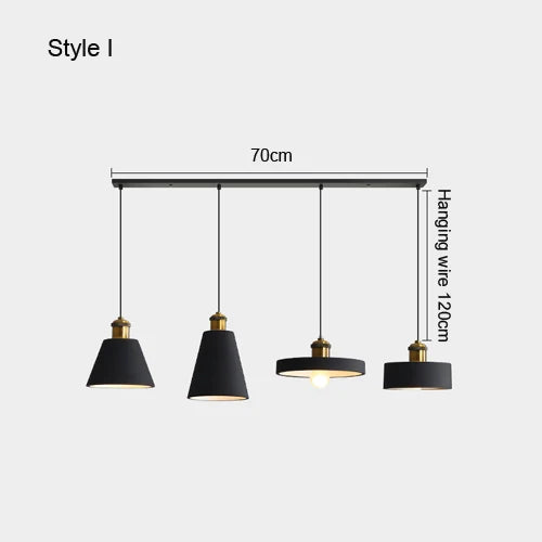 Modern minimalist industrial style chandelier for interior decor - vue 12 sur 25
